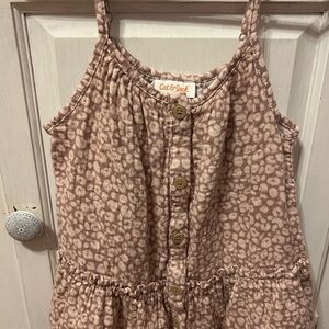 Cat & Jack Tan Patterned Sleeveless Dress